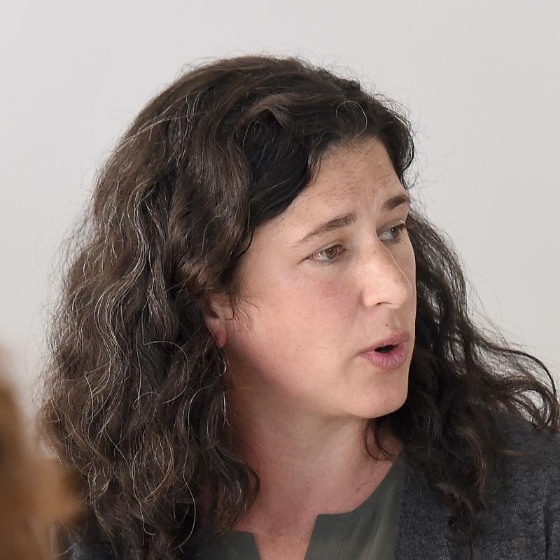 New Yorker writer Rebecca Traister speaks against a white background